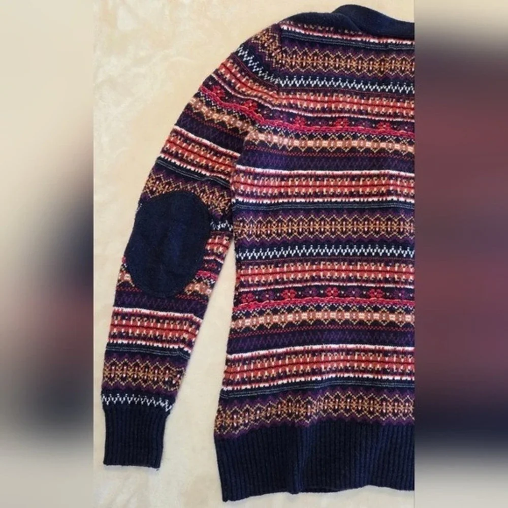 H&M LOGG Fair Isle Boho Knit Button Cardigan Medium